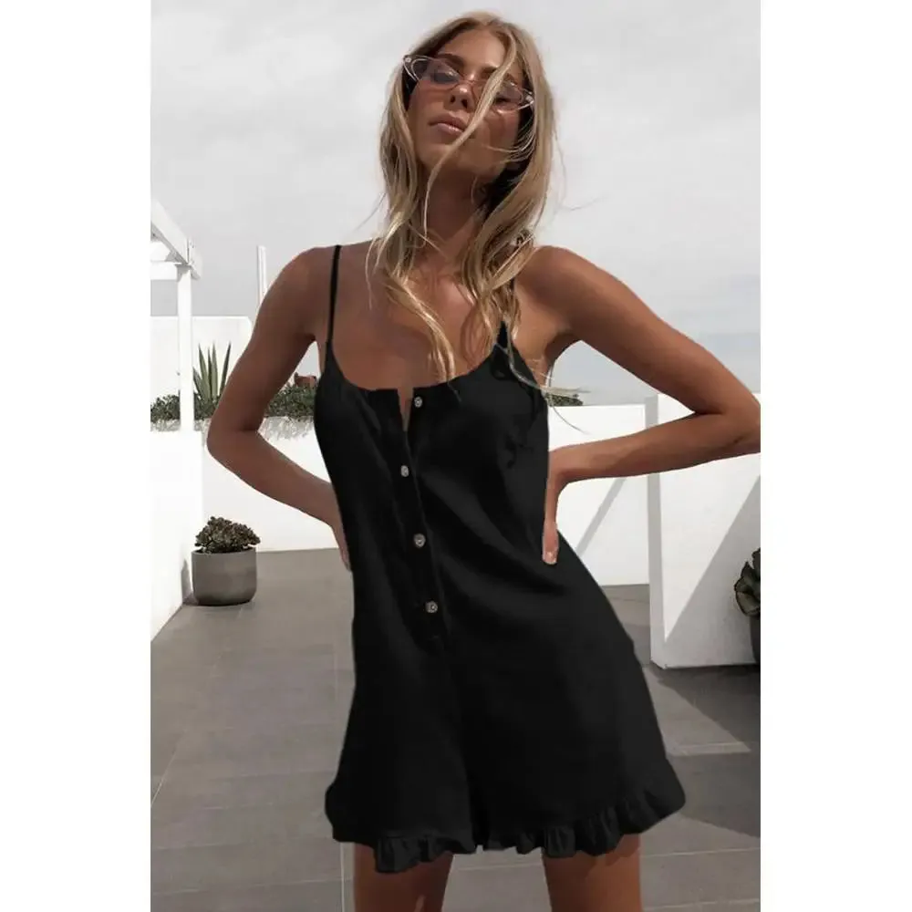 Frill Hem Cami Romper - Perfect for Casual Weekends