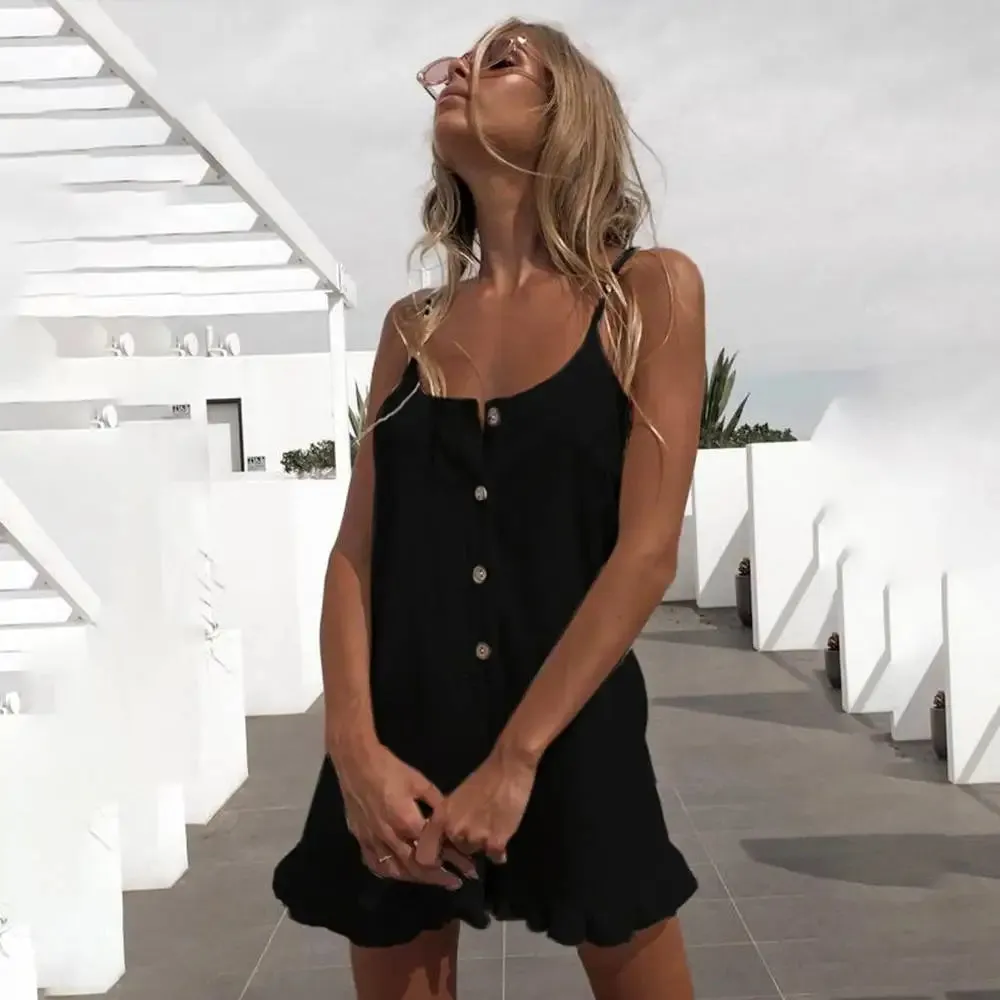 Frill Hem Cami Romper - Perfect for Casual Weekends