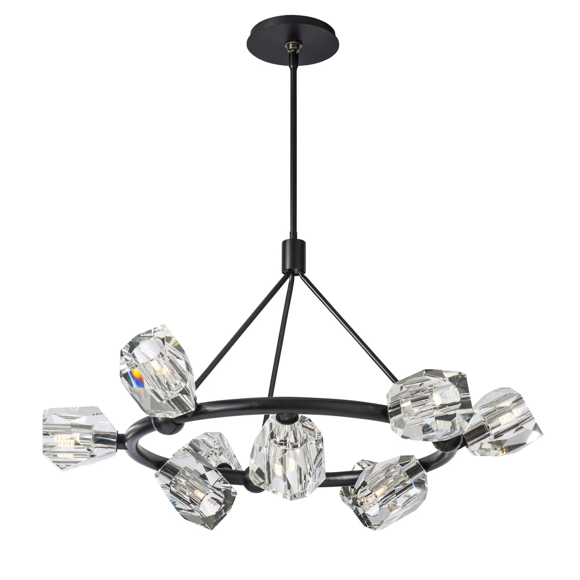 Gatsby 9-Light Ring Pendant 9-Light Crystal in Black