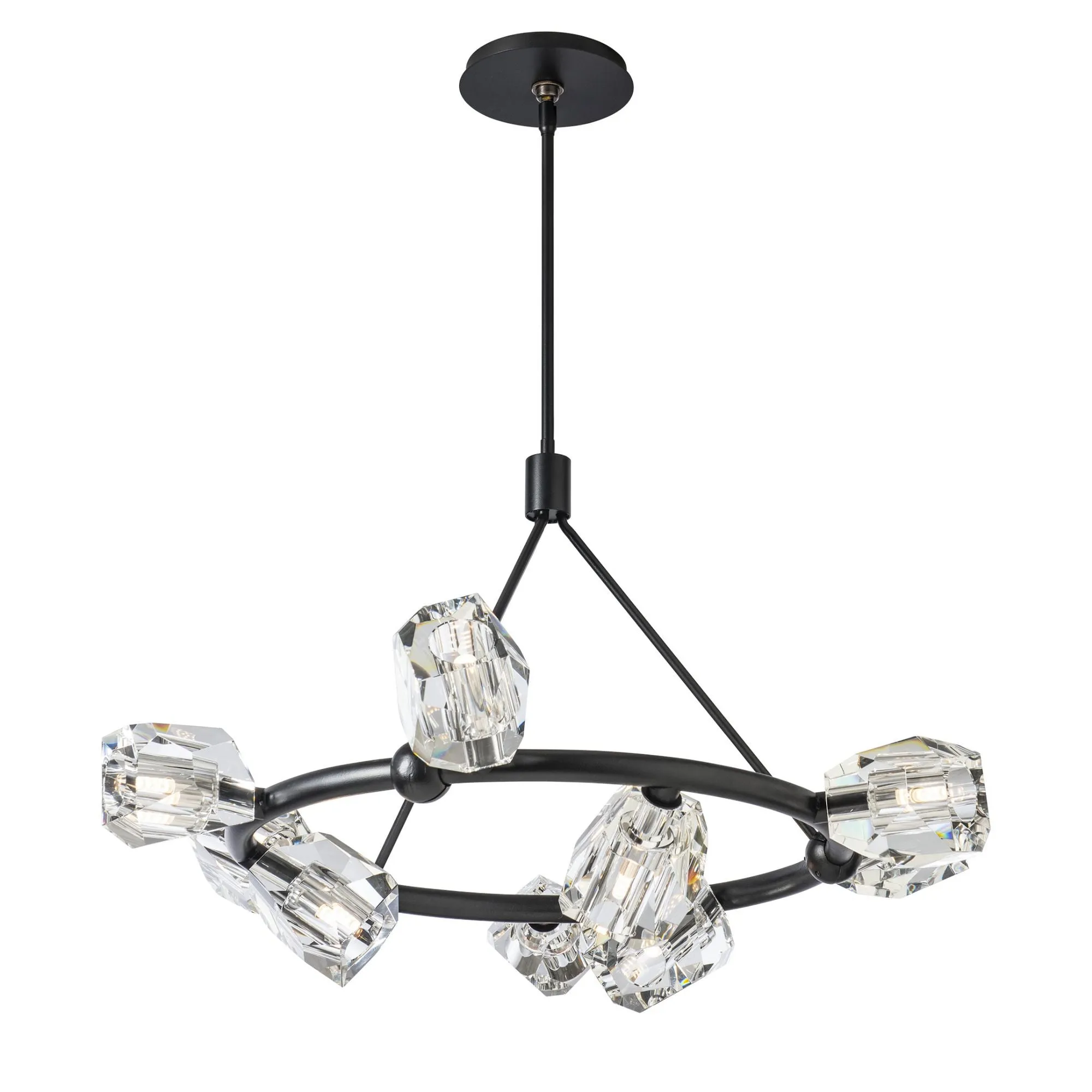 Gatsby 9-Light Ring Pendant 9-Light Crystal in Black