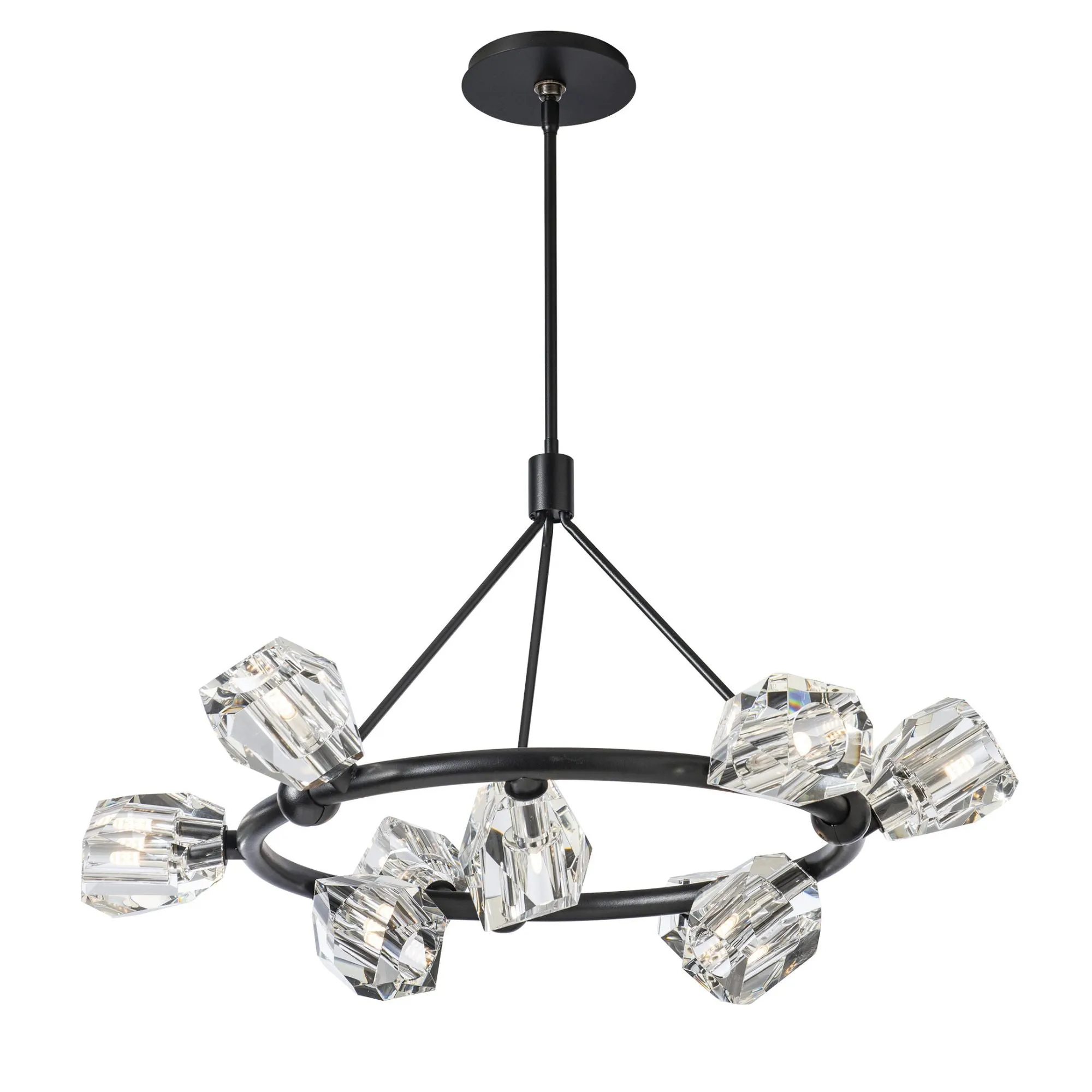 Gatsby 9-Light Ring Pendant 9-Light Crystal in Black