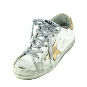 Golden Goose Distressed White Leather Superstar Low Top Sneakers Size 4 | EU 34