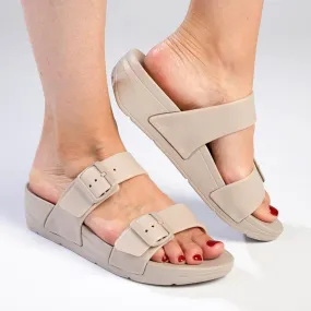 Holster SkyHigh Double Buckle Wedge Sandals - Sand