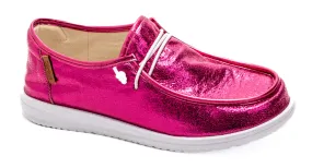 Kayak Slip On by Corkys - Fuchsia Crinkle Metallic - FINAL SALE