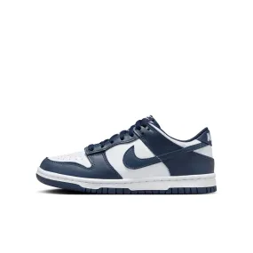 KIDS NIKE DUNK LOW GS (WHITE/MIDNIGHT NAVY)