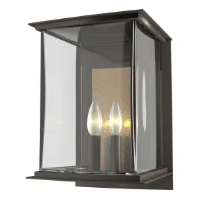 Kingston Outdoor Large Sconce 2-Light Translucent Soft Gold Accent Clear Glass (ZM) in Coastal Dark Smoke