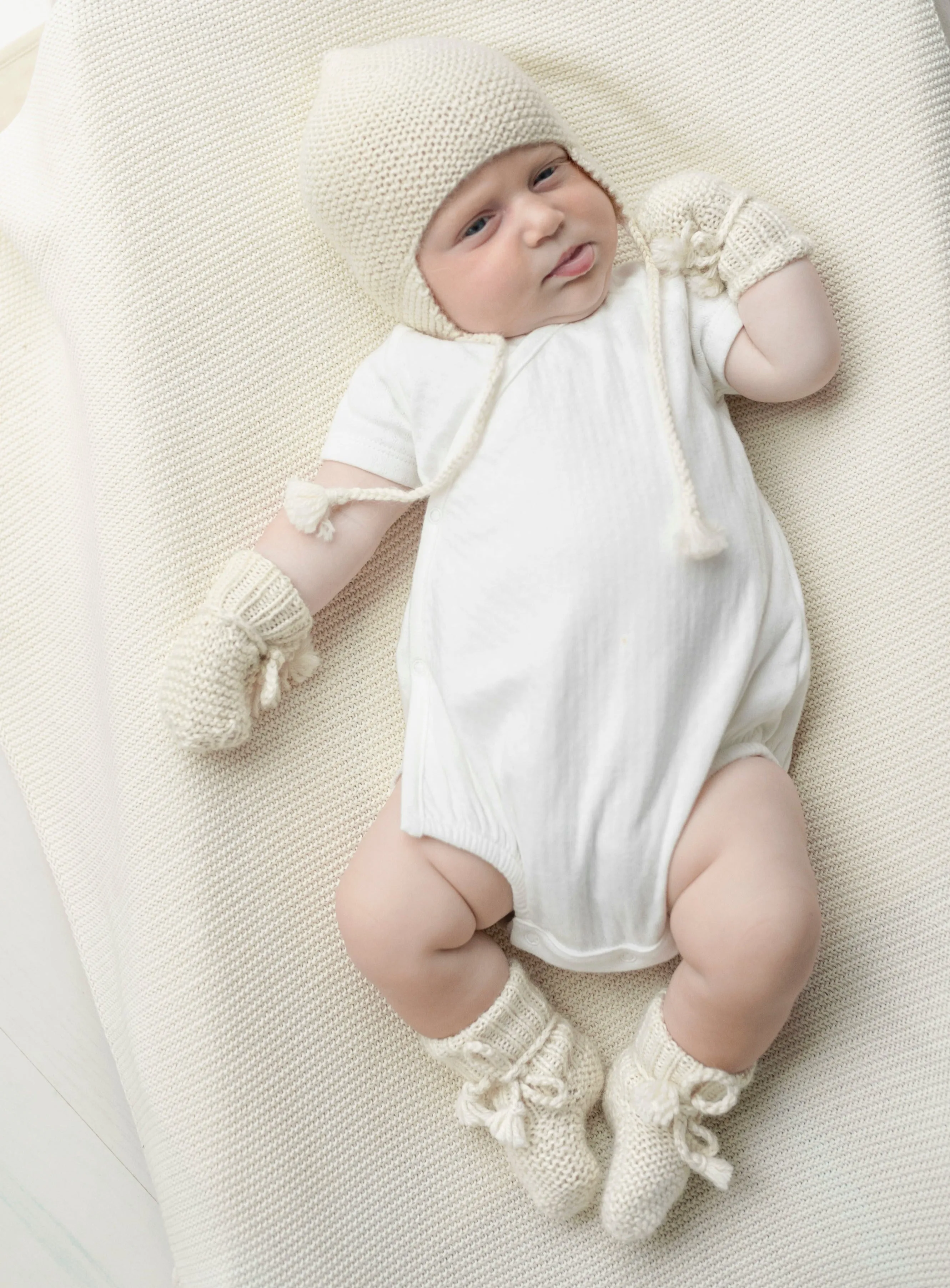 Link Stitch Booties in Baby Alpaca