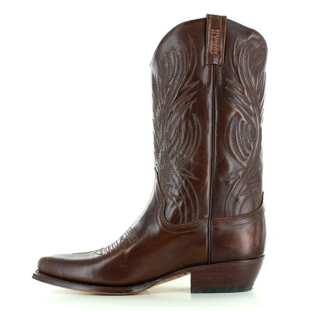 Loblan 194 Brown Whisky Leather Cowboy Boots Hand Made Classic Men'S Western