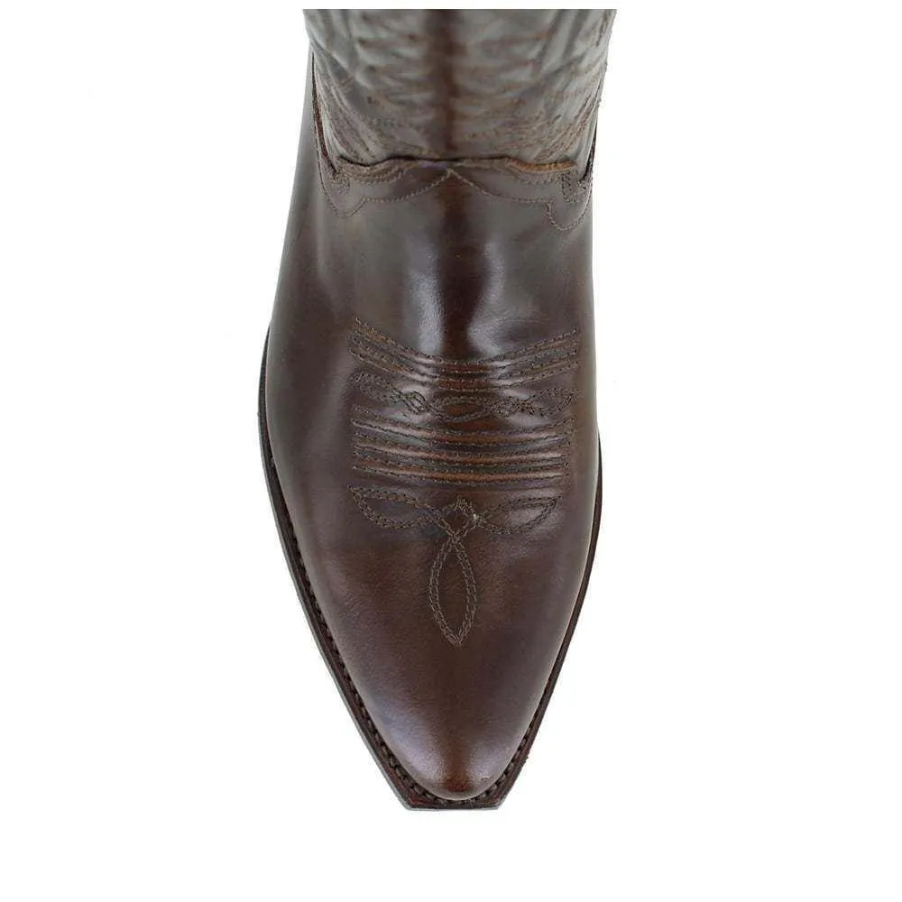 Loblan 194 Brown Whisky Leather Cowboy Boots Hand Made Classic Men'S Western