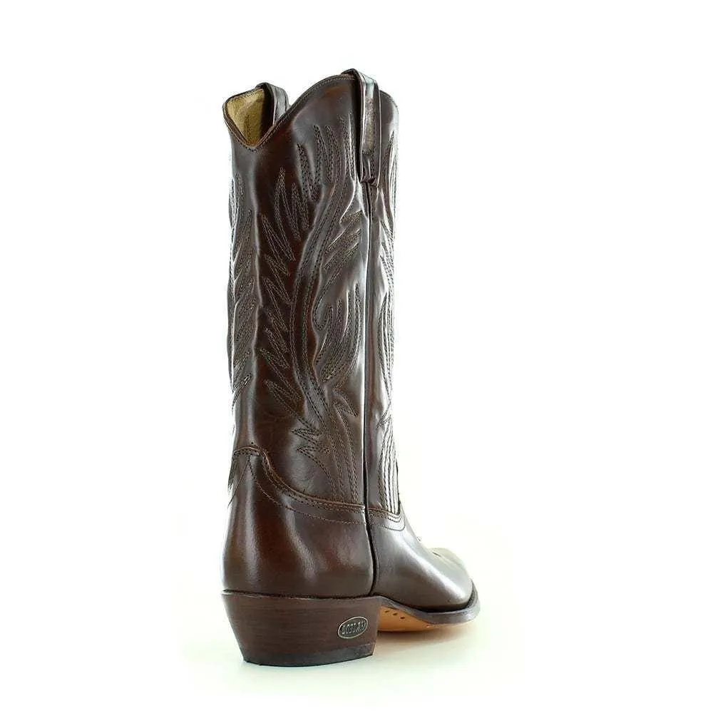 Loblan 194 Brown Whisky Leather Cowboy Boots Hand Made Classic Men'S Western