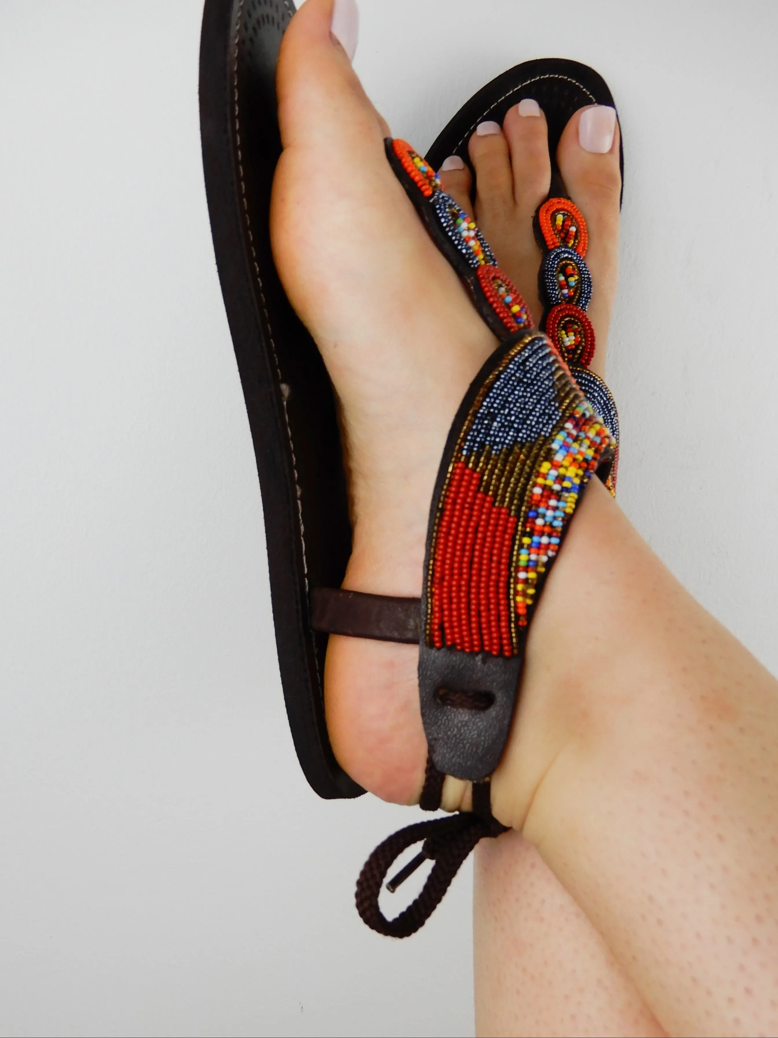 Metallic Tie-Up Sandals