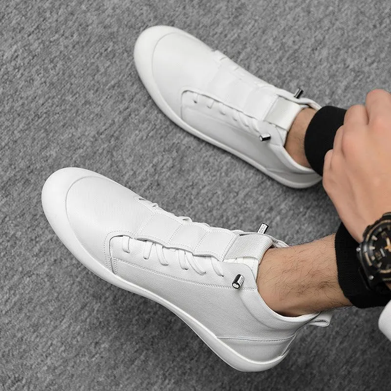 New Men's High-Top Leather Sneakers