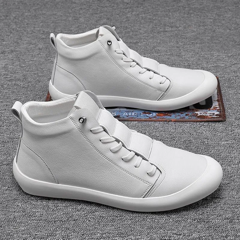 New Men's High-Top Leather Sneakers