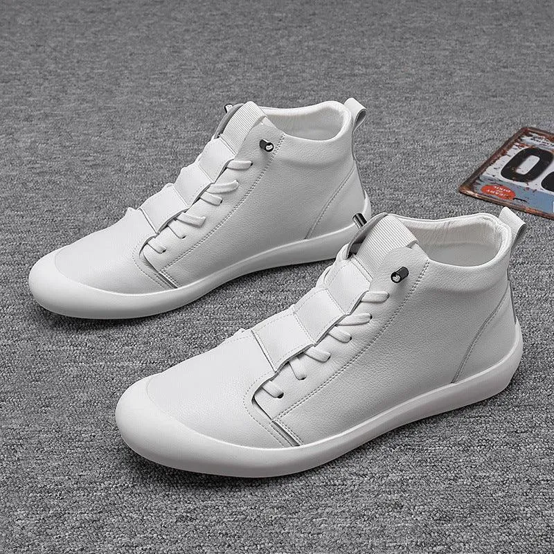 New Men's High-Top Leather Sneakers