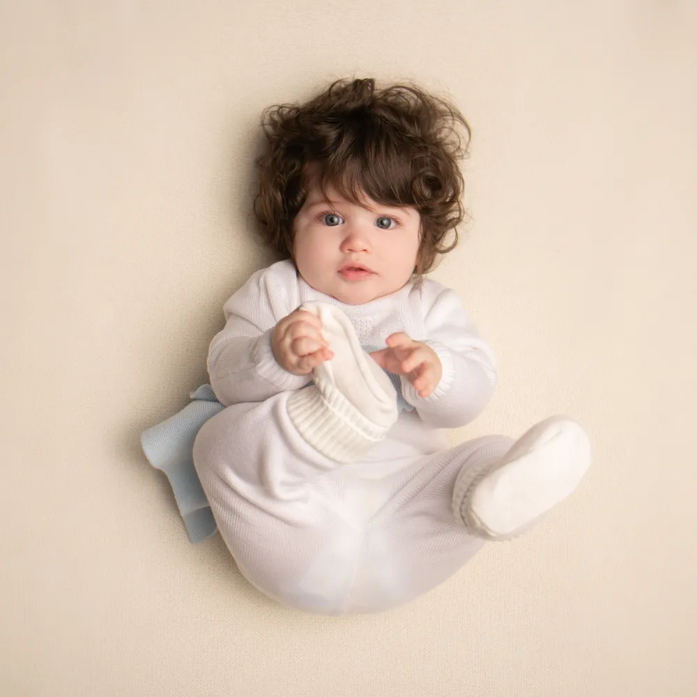 Organic Cotton Baby Booties - White