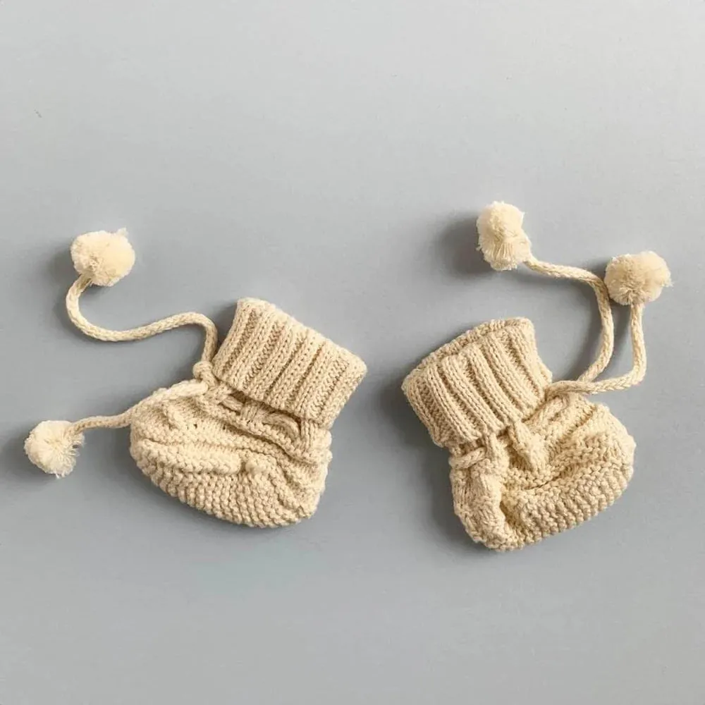 Organic Hand-Knit Baby Booties