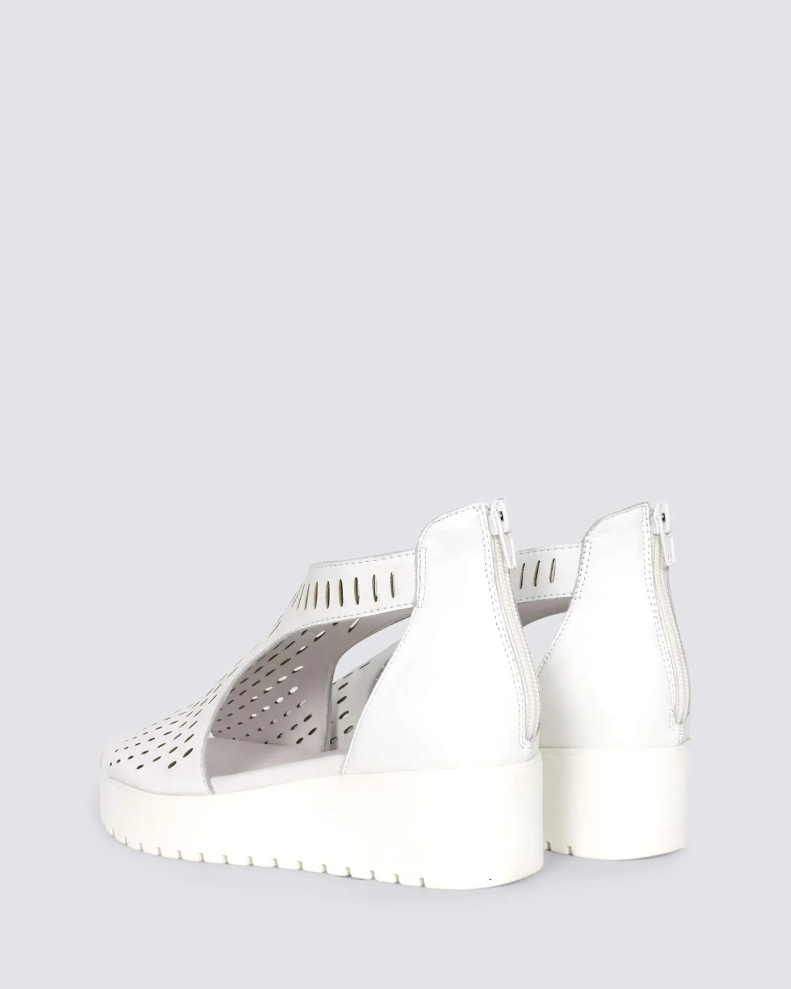 OXXIE PLATFORM SANDALS WHITE LEATHER