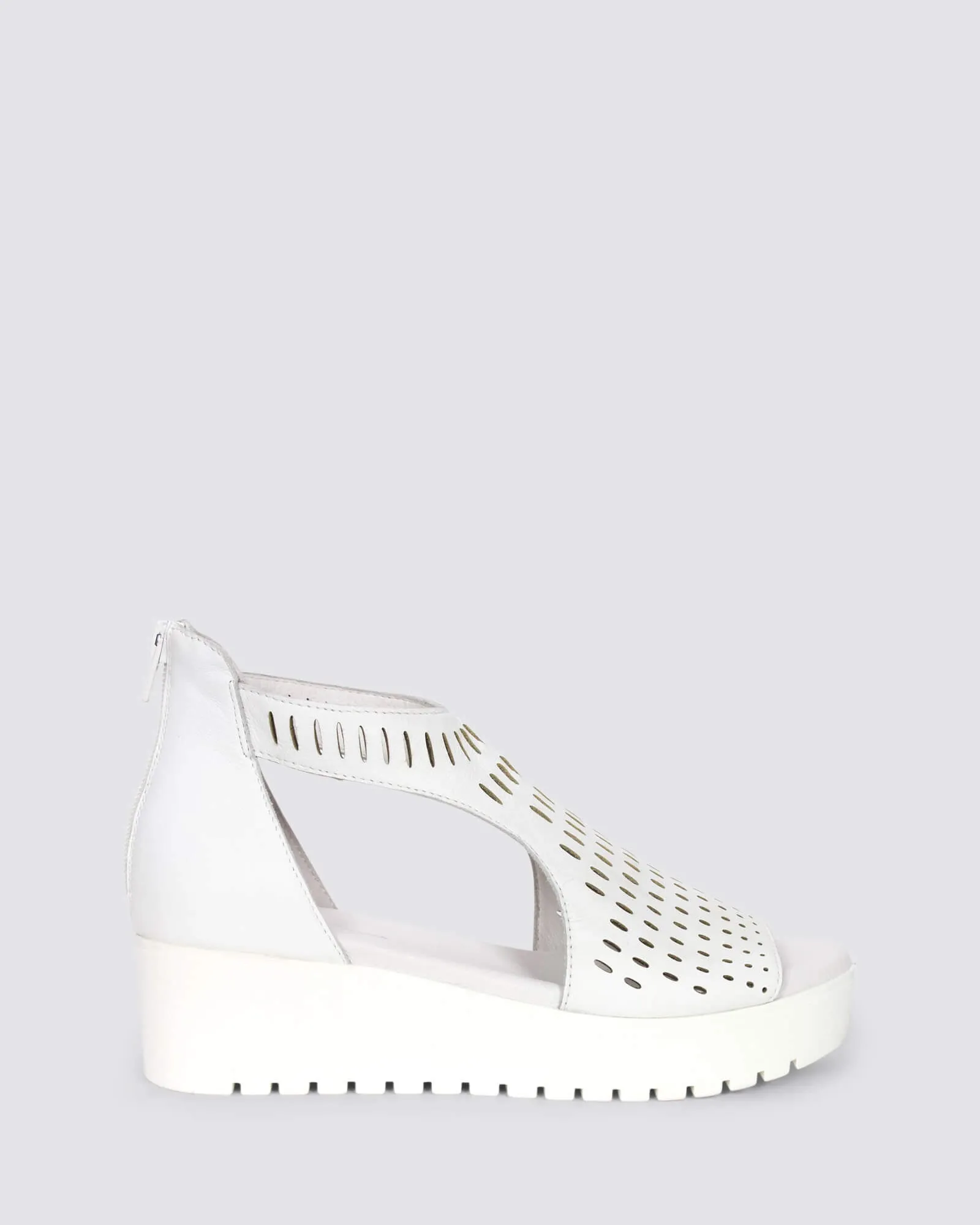 OXXIE PLATFORM SANDALS WHITE LEATHER