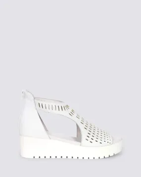 OXXIE PLATFORM SANDALS WHITE LEATHER