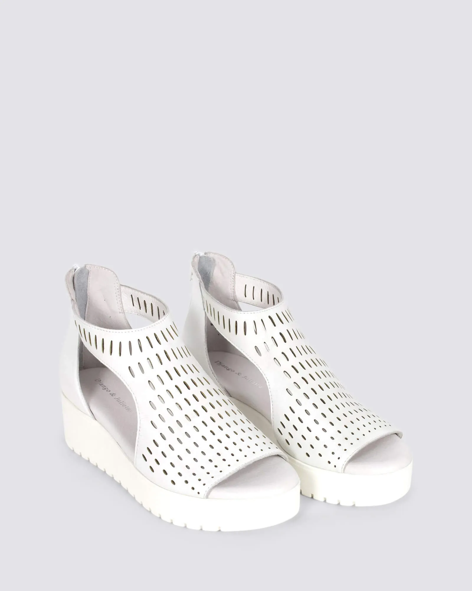 OXXIE PLATFORM SANDALS WHITE LEATHER