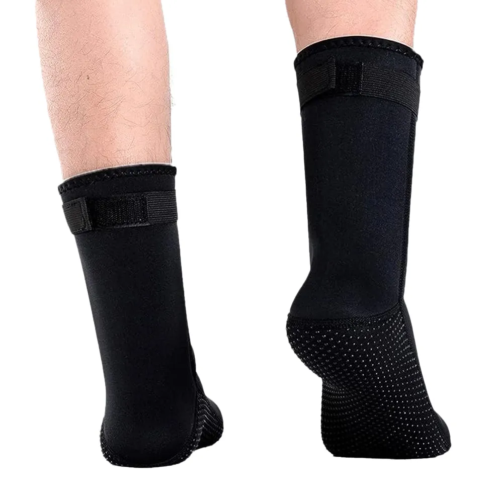 Pair of Wetsuit Socks 3mm Neoprene Diving Socks Thermal Anti-Slip Socks Water Booties for Swimming Water Sports Black