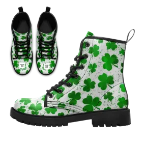 Personalized Irish Spirit Boots, Custom Green Vibes Ankle Winter Boots, St. Patrick’s Unisex Boots