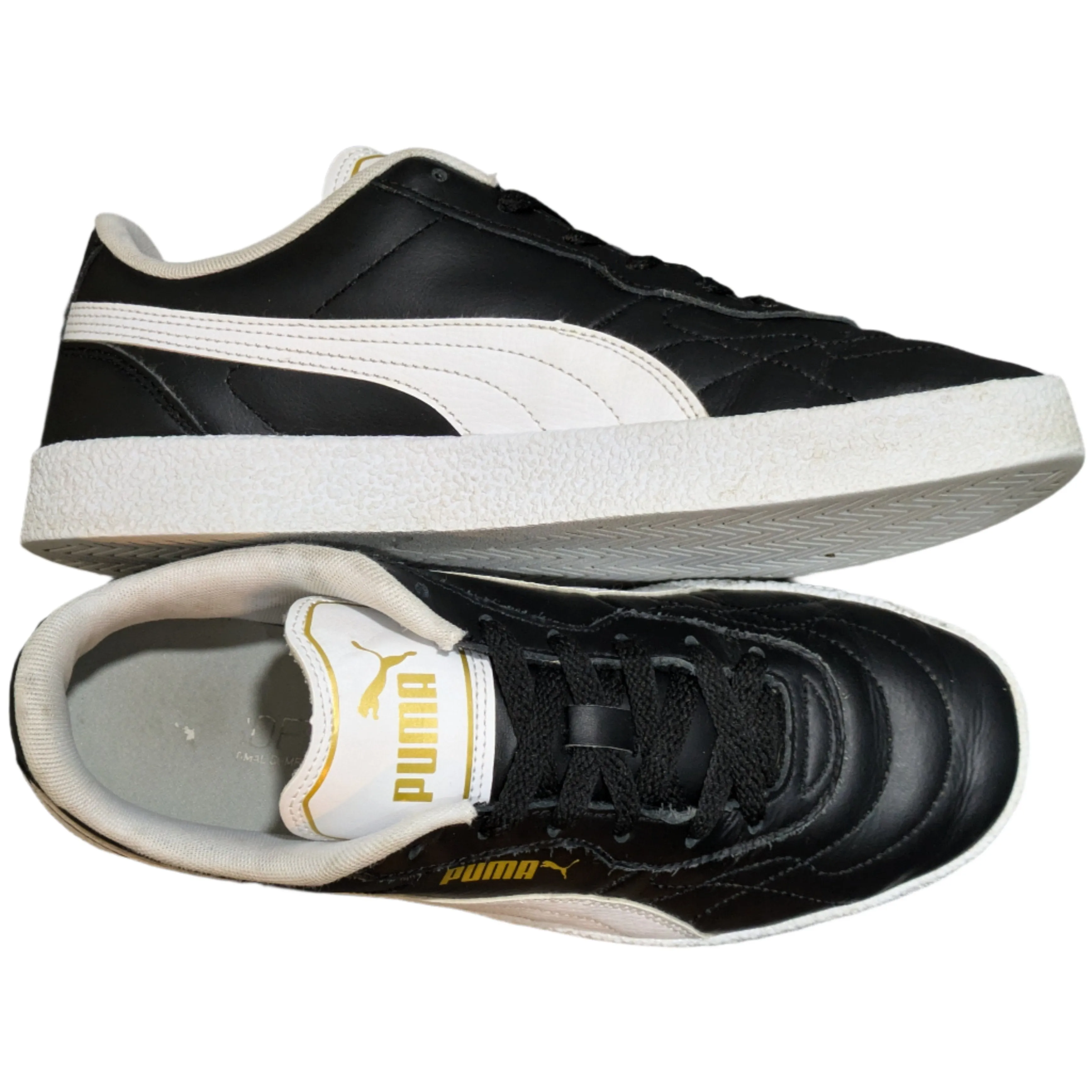 Puma Club Zone Black/White/Gold Sneakers Size: UK 7 / EU 40.5 / US 9