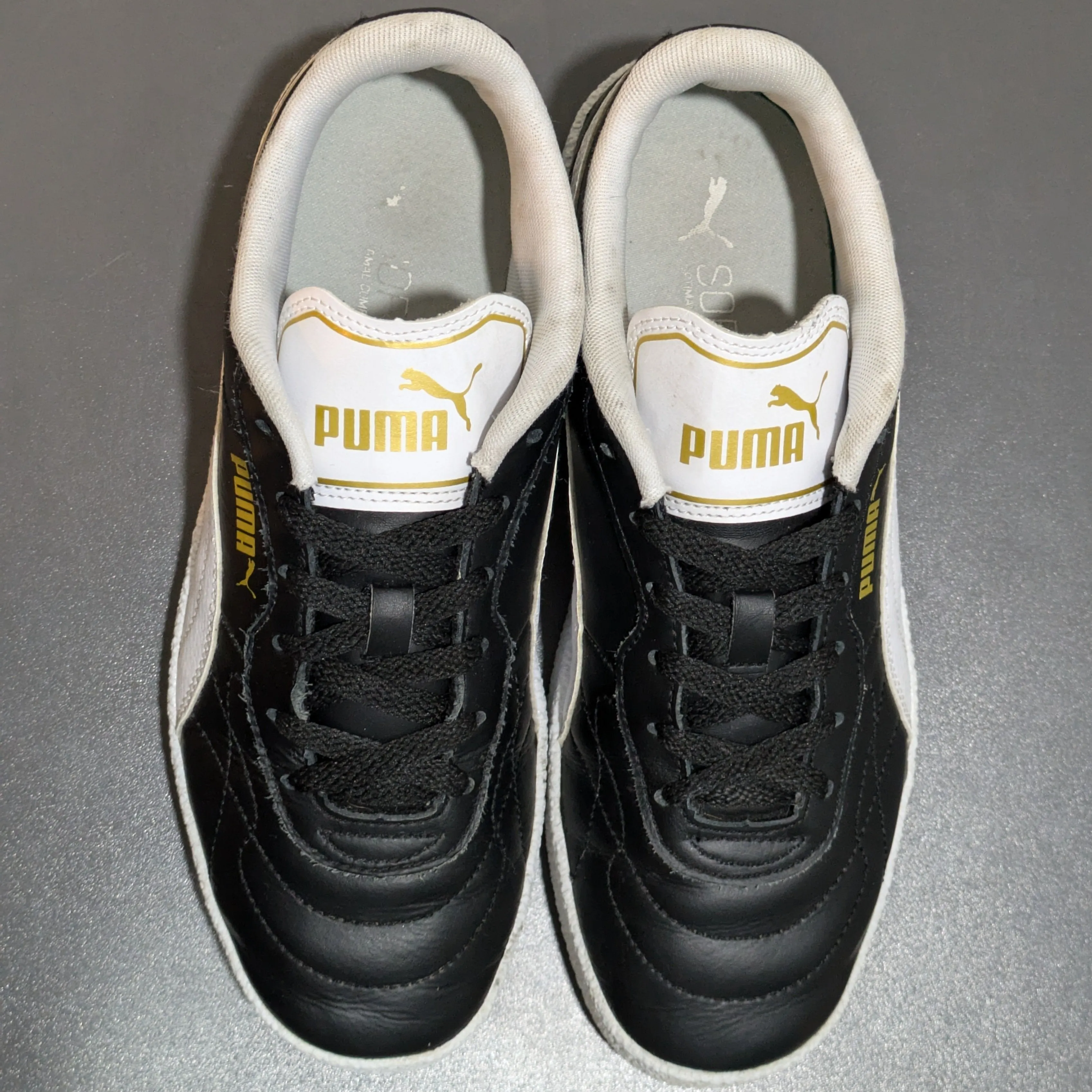 Puma Club Zone Black/White/Gold Sneakers Size: UK 7 / EU 40.5 / US 9
