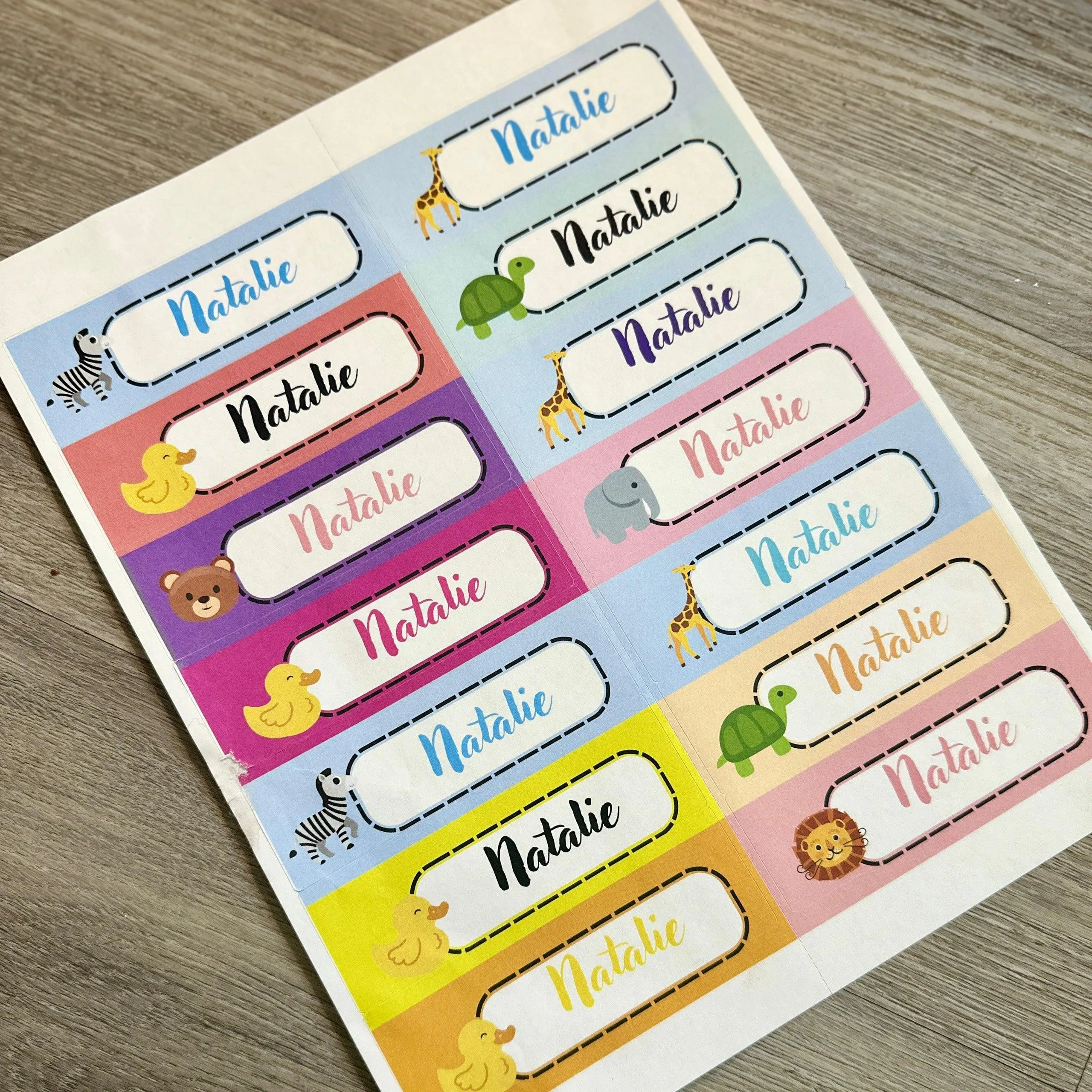 School Name Labels for Kids