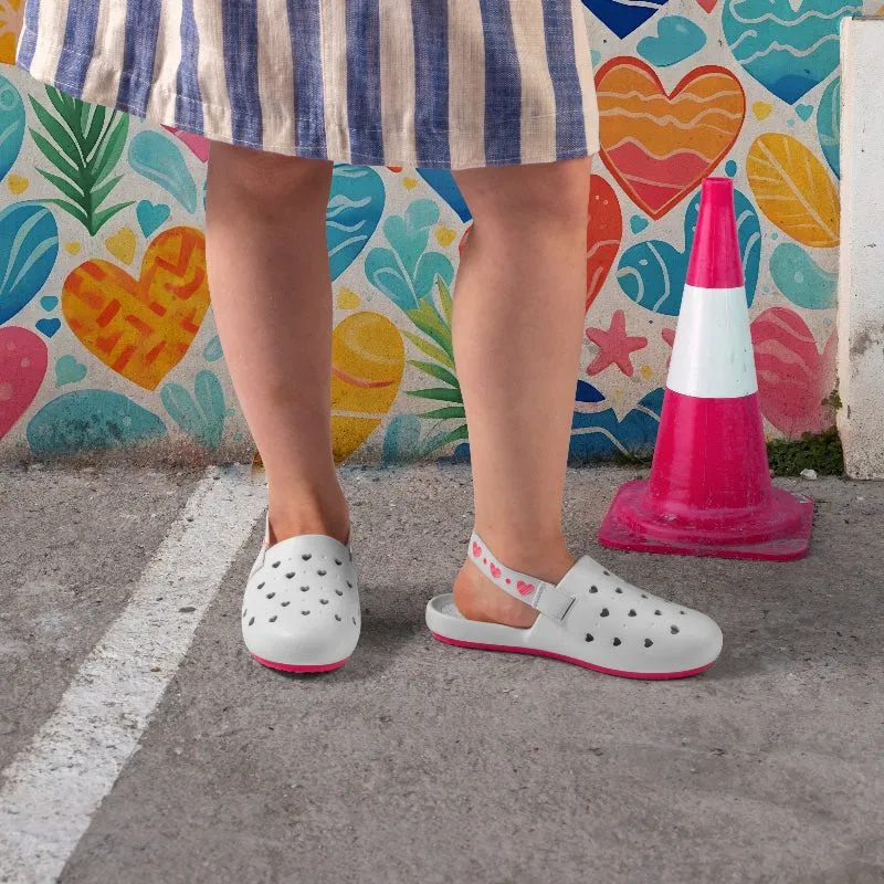 Slingers Sweetkids White Heart Water Shoe