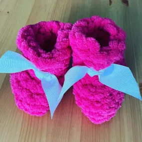 Soft Chenille Baby Booties