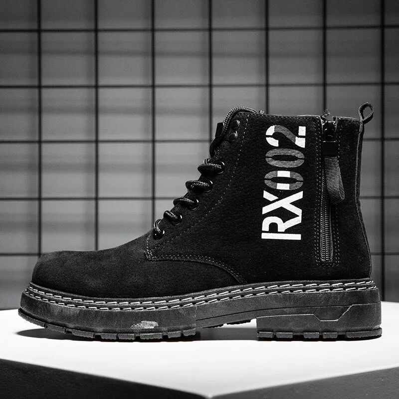 Spring & Autumn Men Boots Split Leather Men Casual Fahsion Ankle Boots Outdoor Comfortable Men Warm Boots For Men Shoes