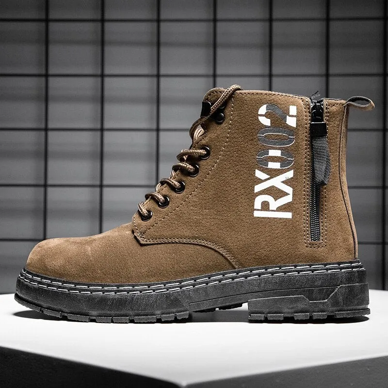 Spring & Autumn Men Boots Split Leather Men Casual Fahsion Ankle Boots Outdoor Comfortable Men Warm Boots For Men Shoes