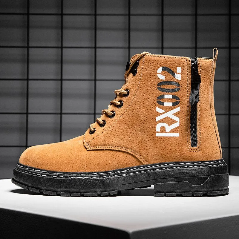 Spring & Autumn Men Boots Split Leather Men Casual Fahsion Ankle Boots Outdoor Comfortable Men Warm Boots For Men Shoes