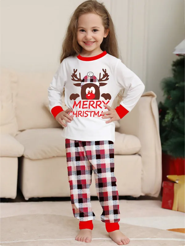 Thanksgiving & Christmas Tradition: Plaid Reindeer Pajama Set for the Whole Family