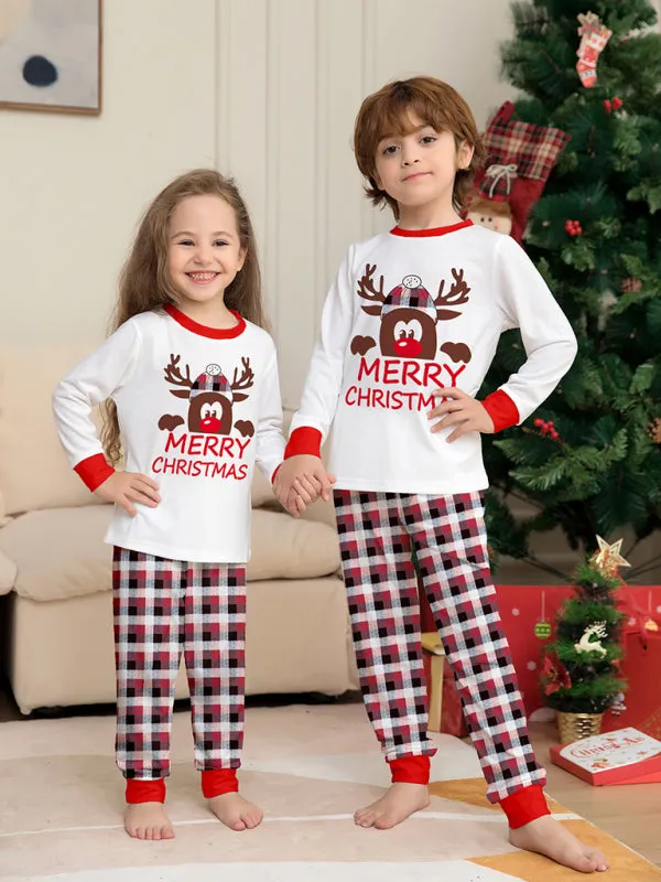Thanksgiving & Christmas Tradition: Plaid Reindeer Pajama Set for the Whole Family