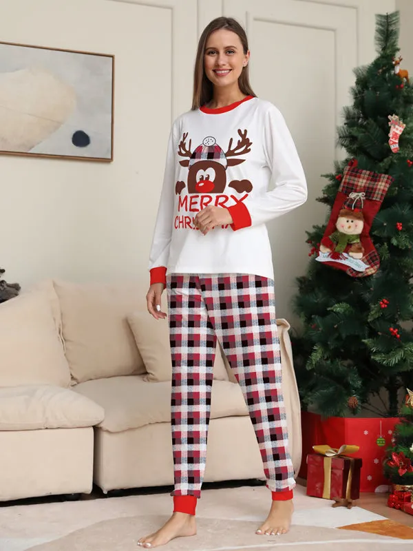 Thanksgiving & Christmas Tradition: Plaid Reindeer Pajama Set for the Whole Family