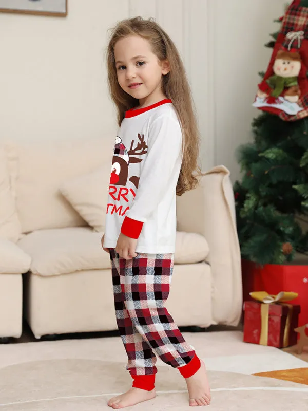 Thanksgiving & Christmas Tradition: Plaid Reindeer Pajama Set for the Whole Family
