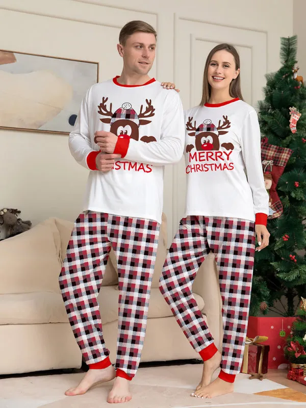 Thanksgiving & Christmas Tradition: Plaid Reindeer Pajama Set for the Whole Family