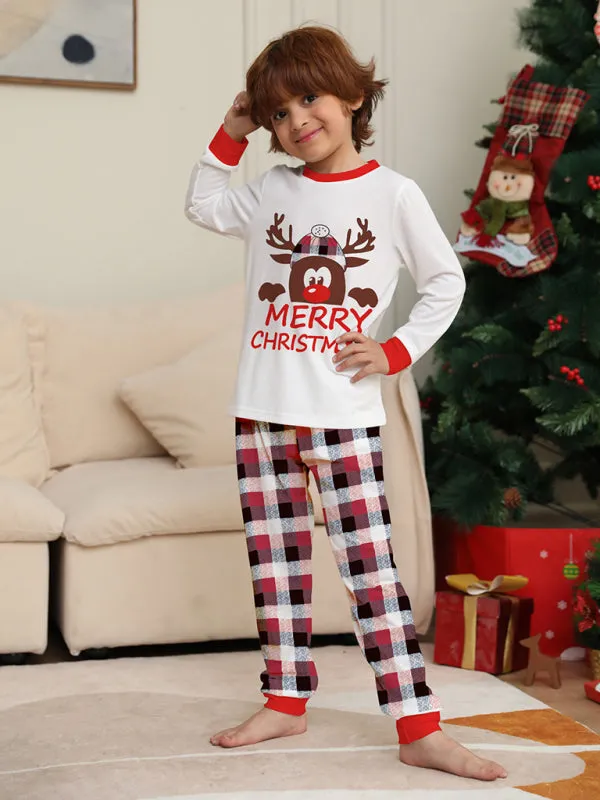 Thanksgiving & Christmas Tradition: Plaid Reindeer Pajama Set for the Whole Family