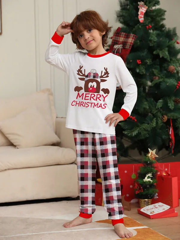 Thanksgiving & Christmas Tradition: Plaid Reindeer Pajama Set for the Whole Family
