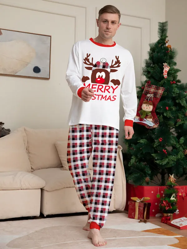 Thanksgiving & Christmas Tradition: Plaid Reindeer Pajama Set for the Whole Family