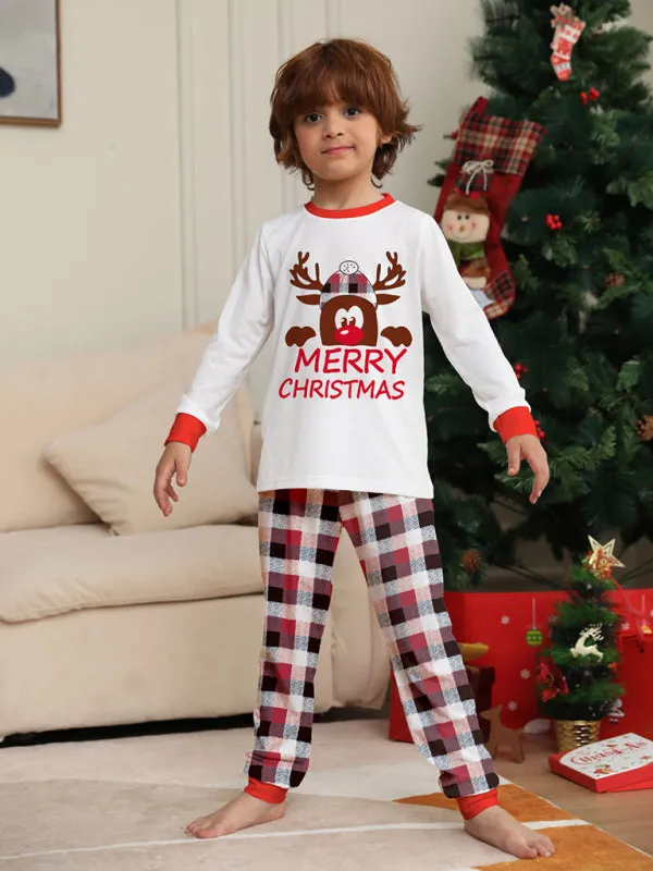 Thanksgiving & Christmas Tradition: Plaid Reindeer Pajama Set for the Whole Family