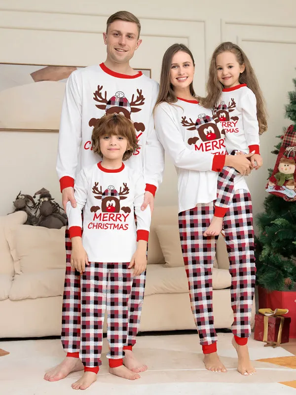 Thanksgiving & Christmas Tradition: Plaid Reindeer Pajama Set for the Whole Family