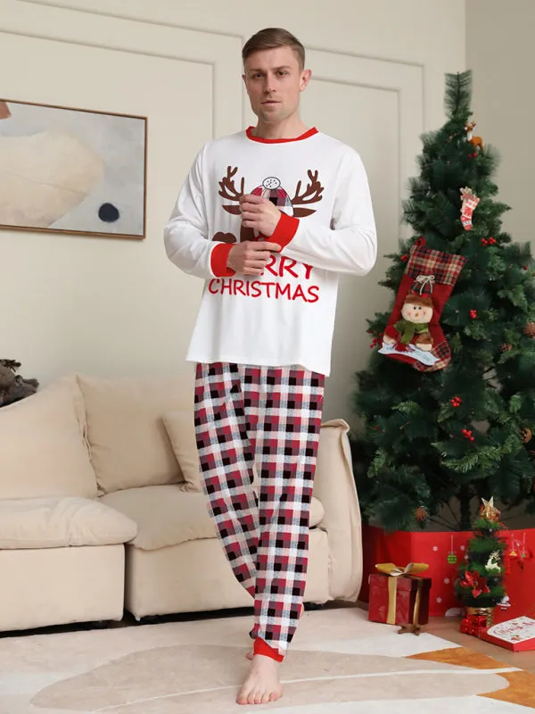 Thanksgiving & Christmas Tradition: Plaid Reindeer Pajama Set for the Whole Family