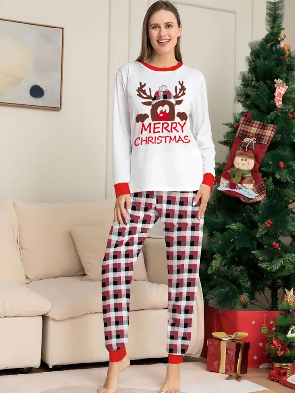 Thanksgiving & Christmas Tradition: Plaid Reindeer Pajama Set for the Whole Family