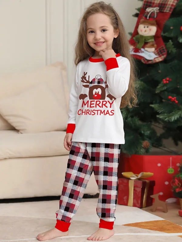 Thanksgiving & Christmas Tradition: Plaid Reindeer Pajama Set for the Whole Family