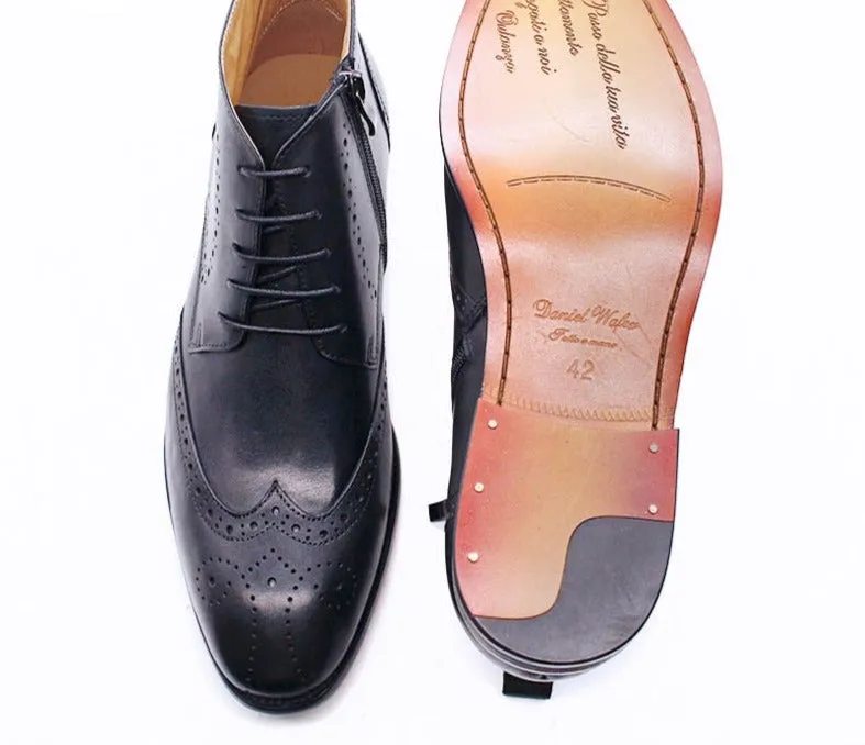 The Fazona2 - Luxury Brogue Leather Ankle Boots For Men