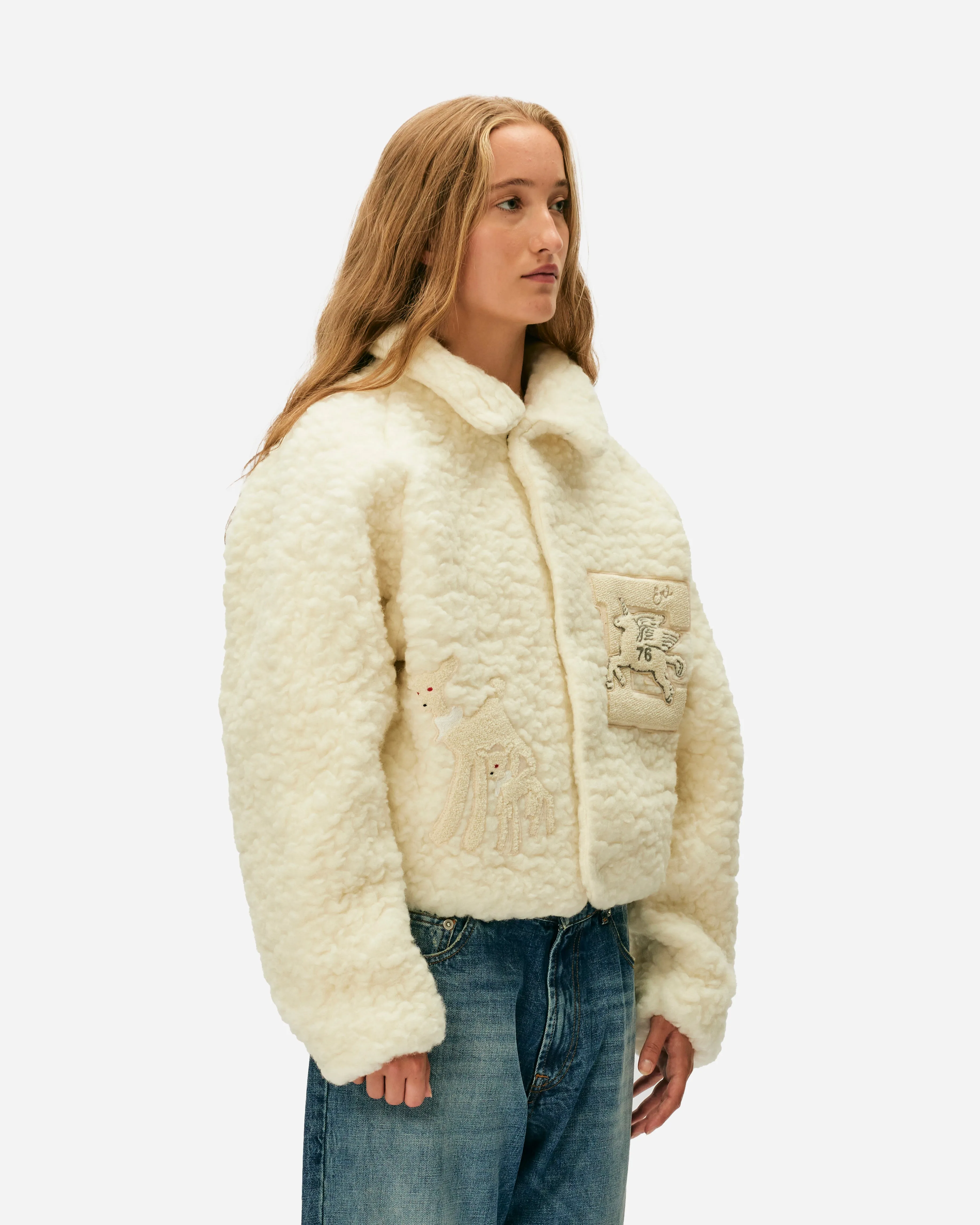 Unisex Fleeced Wool Bomber Jacket