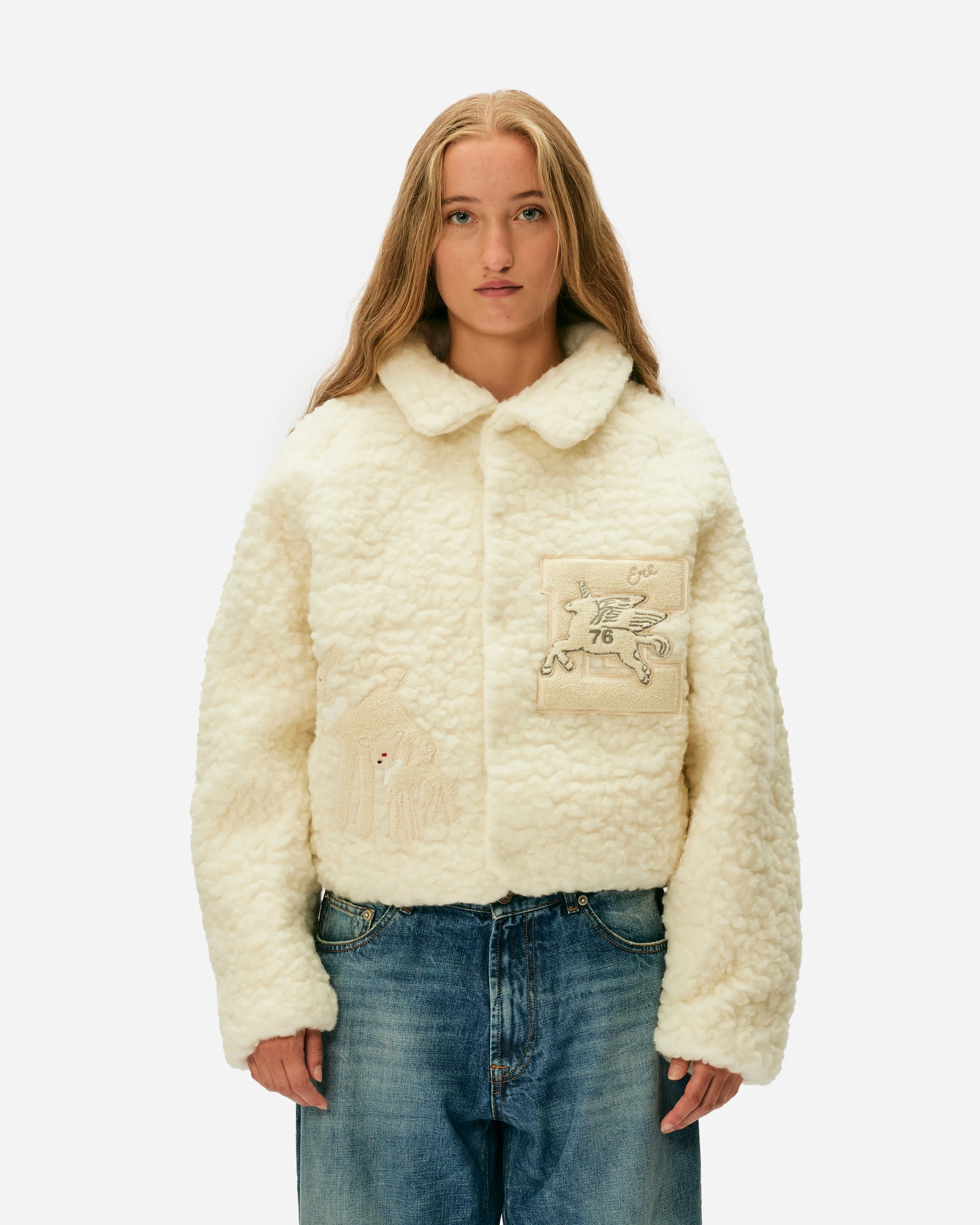 Unisex Fleeced Wool Bomber Jacket